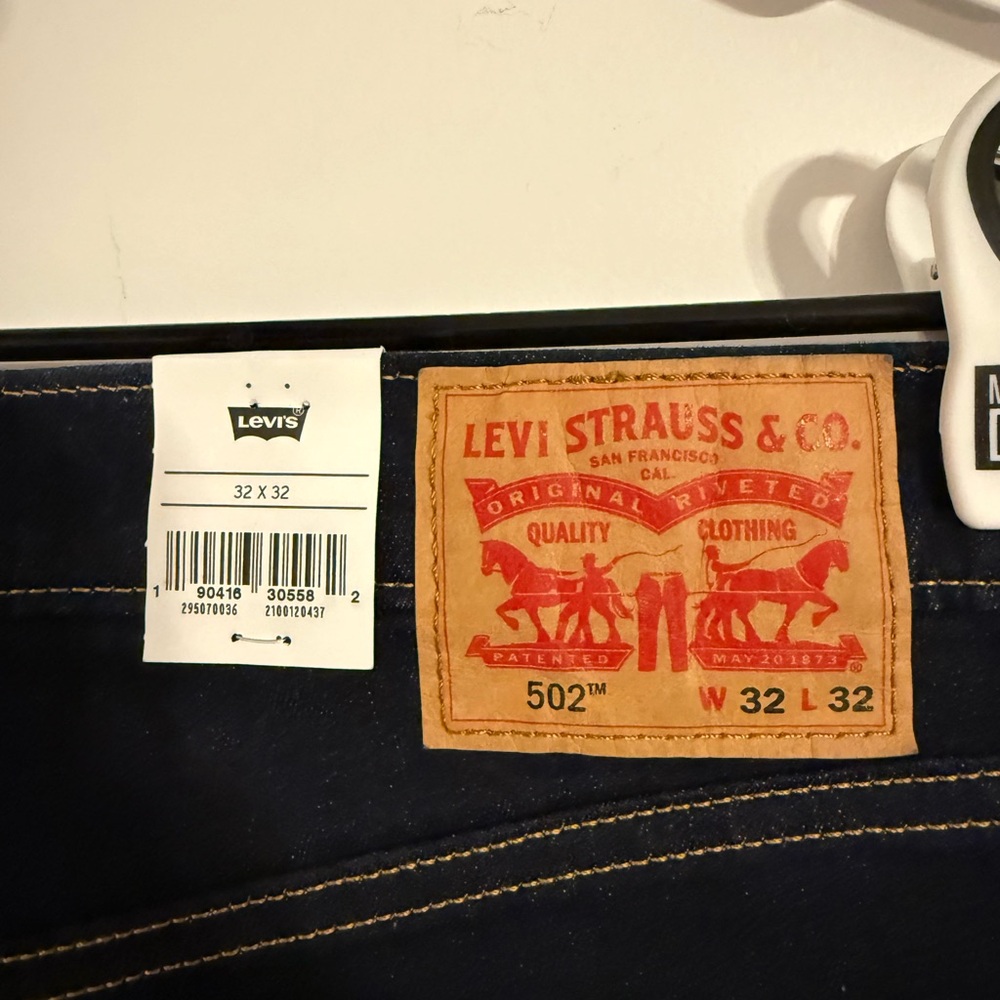 Levi's Men's 502 Taper Stretch Jeans Deep Indigo 32 New - Picture 3 of 7